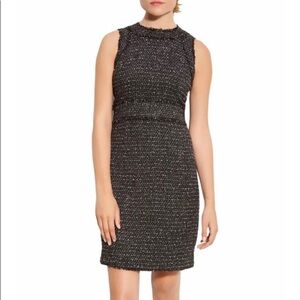 Michael Kors Black & White Speckled Tweed Dress Size 6